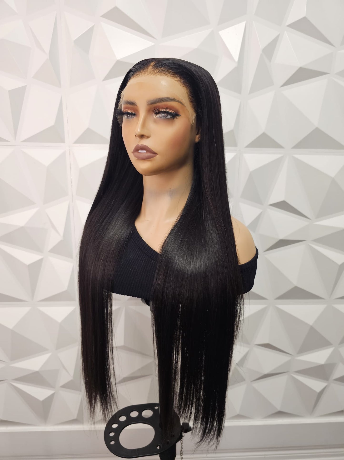 Side View 5x9 HD Lace Straight Wig Virgin Human Hair