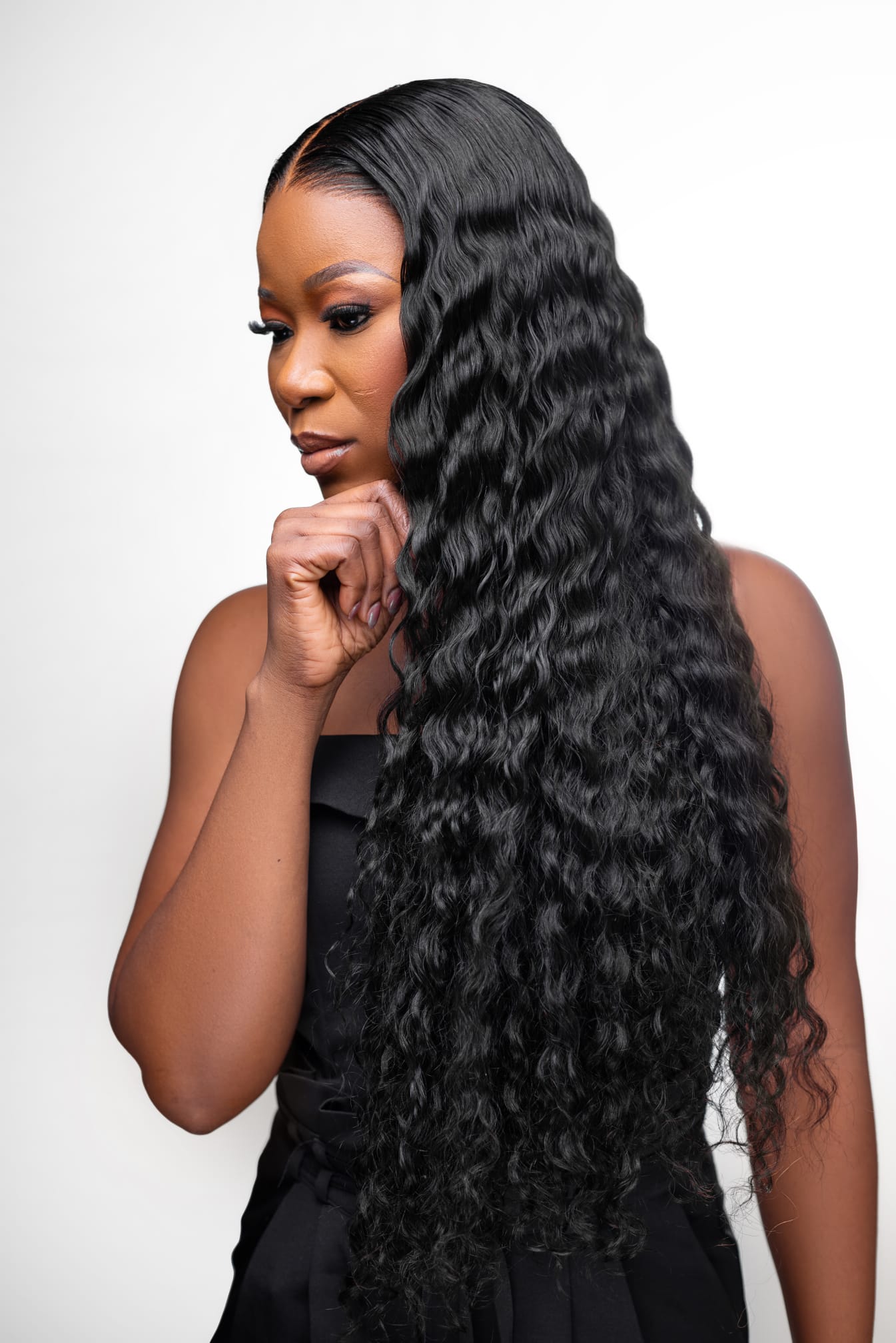 Side View Deep Wave HD Glueless Closure Wig Virgin Human Hair, 5x9 Lace