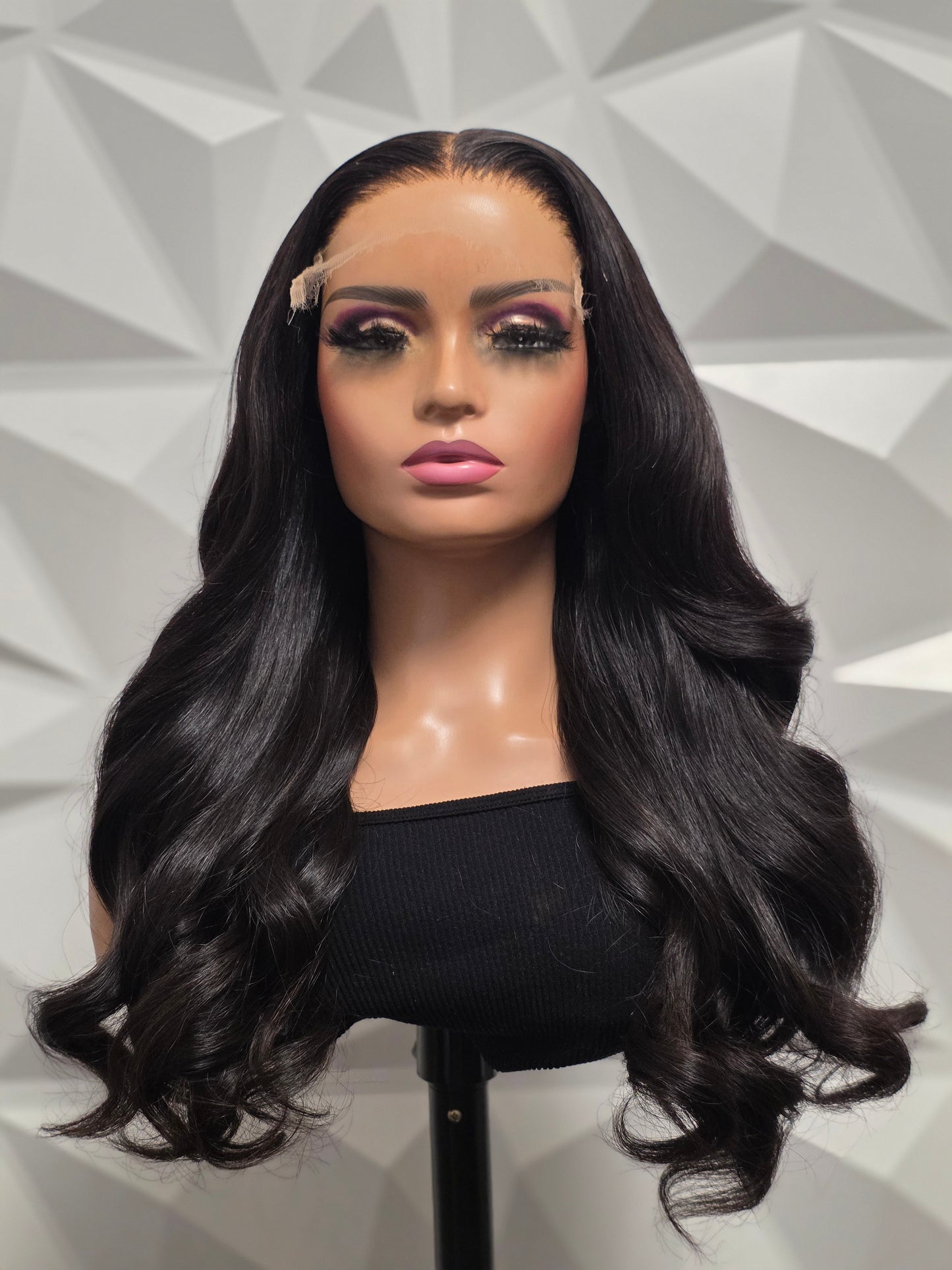 18" Natural Wave HD Lace Frontal Wig – Raw Human Hair, 6x6 Lace, 400g Density