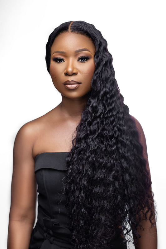 Deep Wave HD Glueless Closure Wig Virgin Human Hair, 5x9 Lace