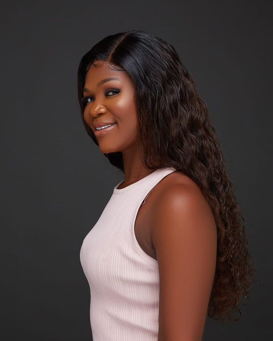 Deep Wave HD Lace Closure Wig Virgin Human Hair, 5x5 Lace, Voluminous Curls