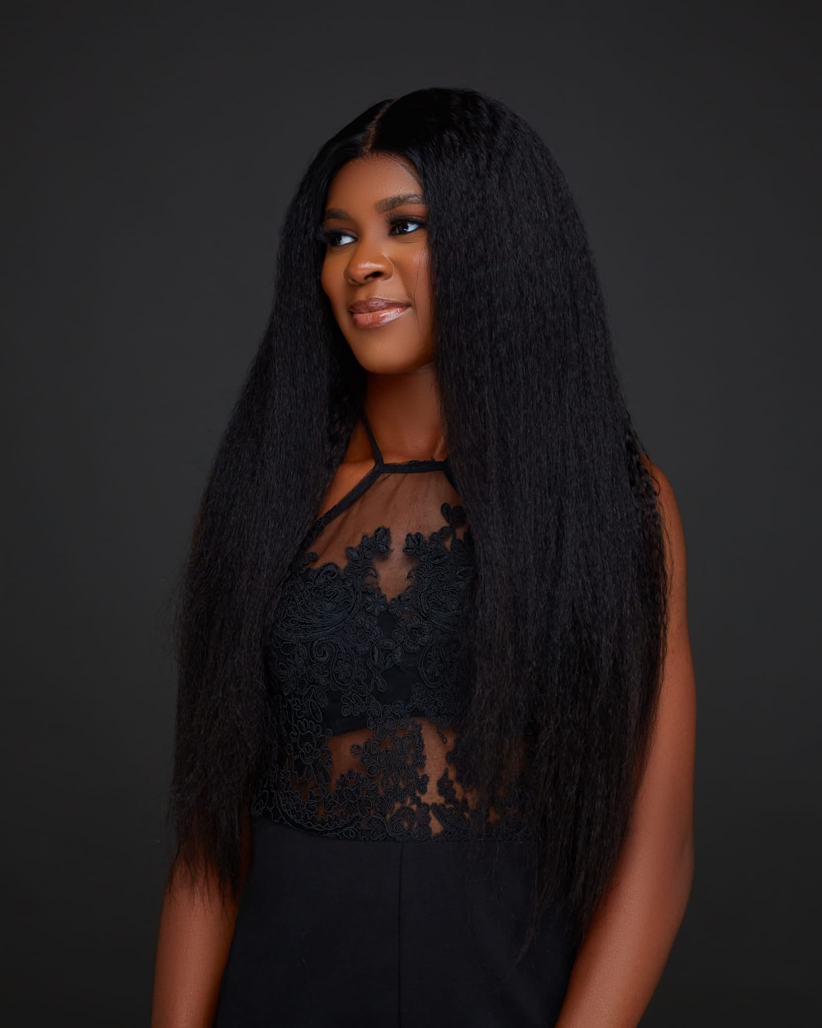 Kinky Straight HD Lace Closure Wig Virgin Human Hair, 5x5 Lace, Natural Blowout Texture