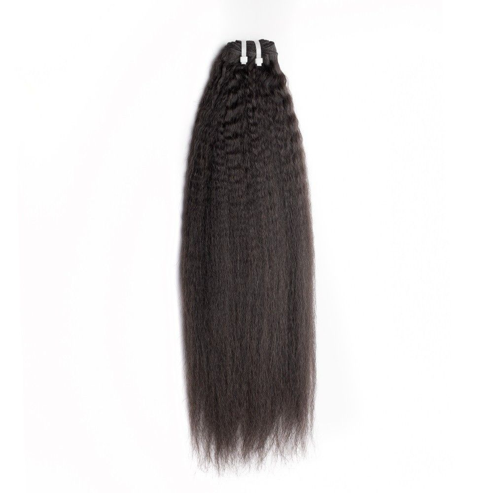 Kinky Straight Hair Bundles Virgin Double Drawn Human Hair (14”–30”)