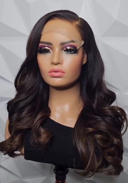 18" Ombre HD Closure Wig – Raw Single Donor Hair, 5x5 Lace, 400g